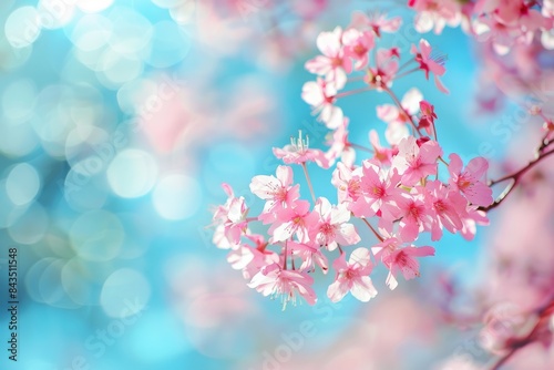 Close-up of cherry blossoms with a dreamy bokeh background, capturing the ethereal beauty of springtime.