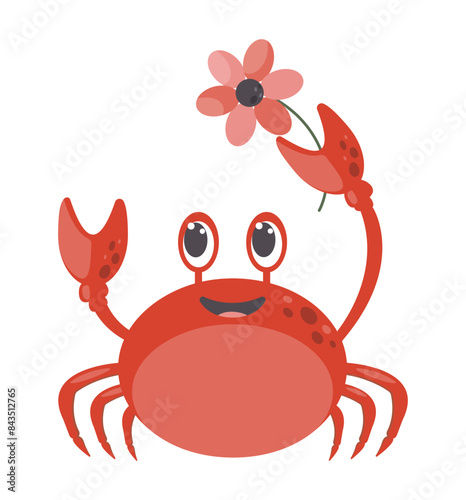 Photography Vector red crab on whitebackground