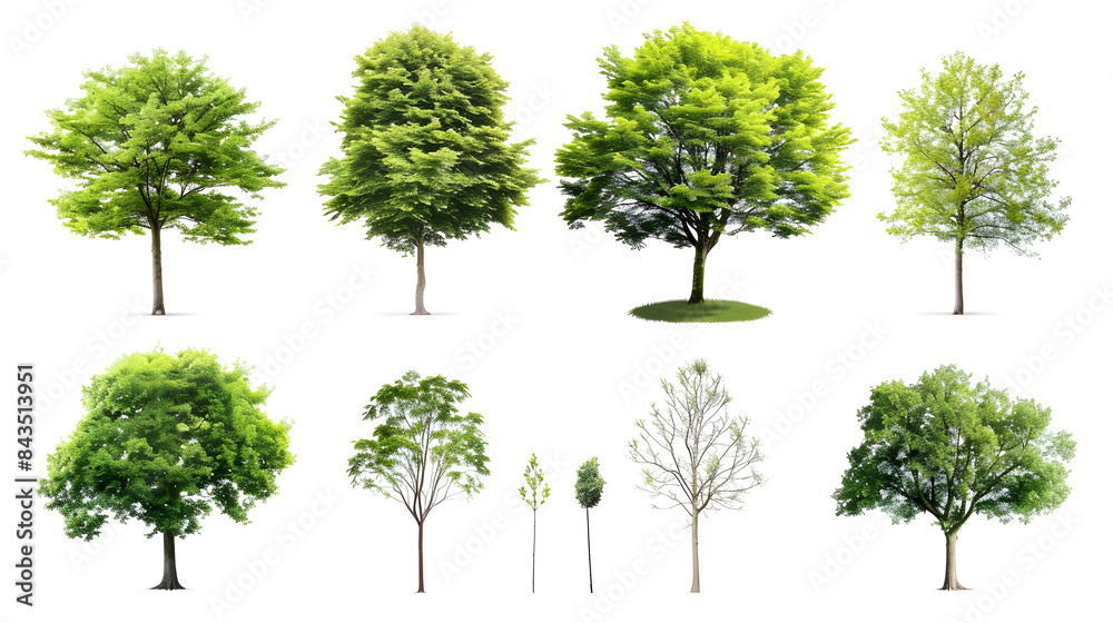 Collection of Trees isolated on a white background Collection of Trees isolated on a white background