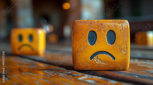 Wooden disappointment  in yellow photo