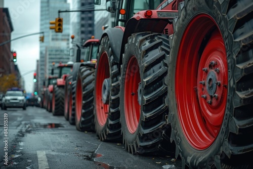 Wallpaper Mural A row of tractors on the street. Torontodigital.ca