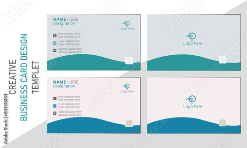 Creative modan business card templet with maltipul
colours variation photo