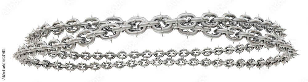 3D render redefines steel chains. Sharp tips twist into unexpected forms, ideal for boundary-pushing art and fashion elements (transparent background). 3D render redefines steel chains. Sharp tips twist into unexpected forms, ideal for boundary-pushing art and fashion elements (transparent background).