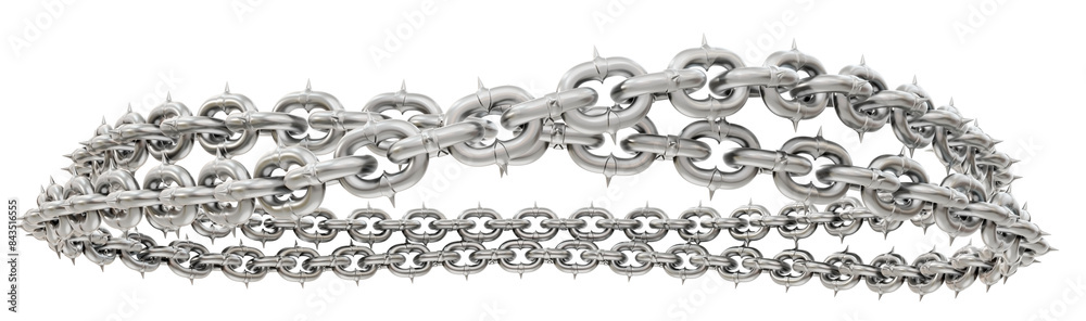 A modern alchemy unfolds in this 3D render. Sharp steel chains reveal unexpected grace, defying expectations. Ideal for boundary-pushing art and fashion (transparent background). A modern alchemy unfolds in this 3D render. Sharp steel chains reveal unexpected grace, defying expectations. Ideal for boundary-pushing art and fashion (transparent background).