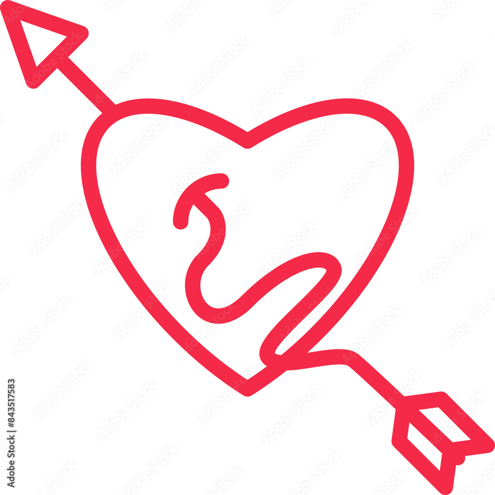 Heart with Arrows Illustration Heart with Arrows Illustration