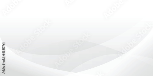 Minimal white and grey abstract background with dynamic curves. Vector illustration
