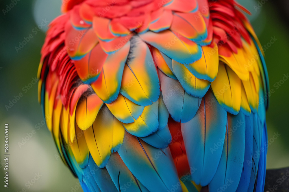 Fototapeta premium Vibrant close-up of macaw feathers