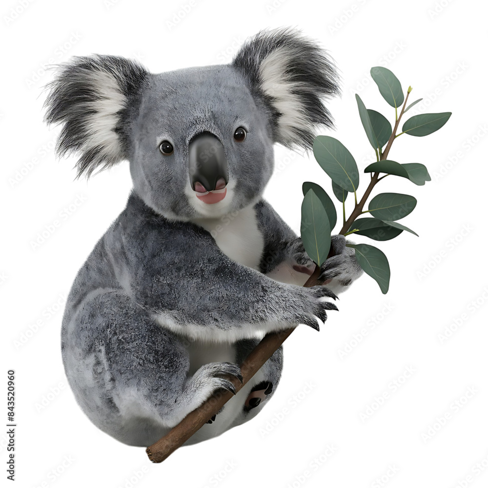 Koala holding leaves