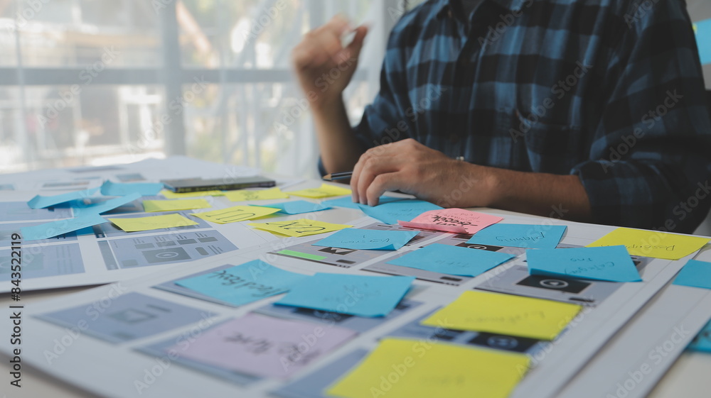 ux Graphic designer creative sketch planning application process development prototype wireframe for web mobile phone . User experience concept. ux Graphic designer creative sketch planning application process development prototype wireframe for web mobile phone . User experience concept.
