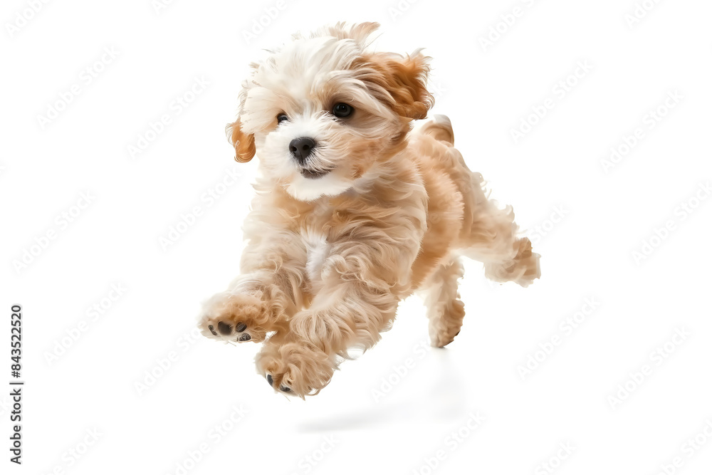 Playful puppy dog running, playing isolated on white background
Playful puppy dog running, playing isolated on white background