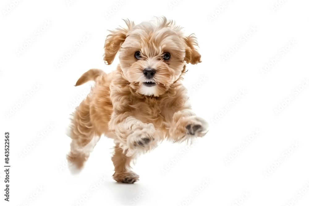 Playful puppy dog running, playing isolated on white background
Playful puppy dog running, playing isolated on white background