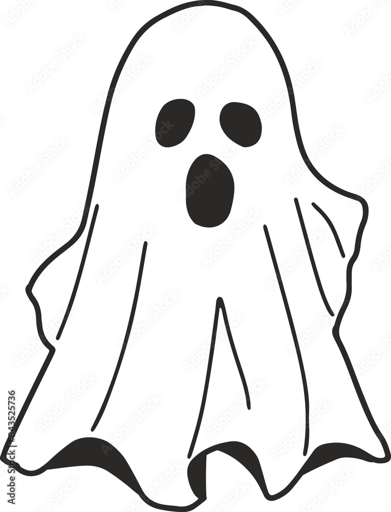cartoon caped ghost, fun, halloween, line drawing, wear white, coloring book, illustration cartoon caped ghost, fun, halloween, line drawing, wear white, coloring book, illustration