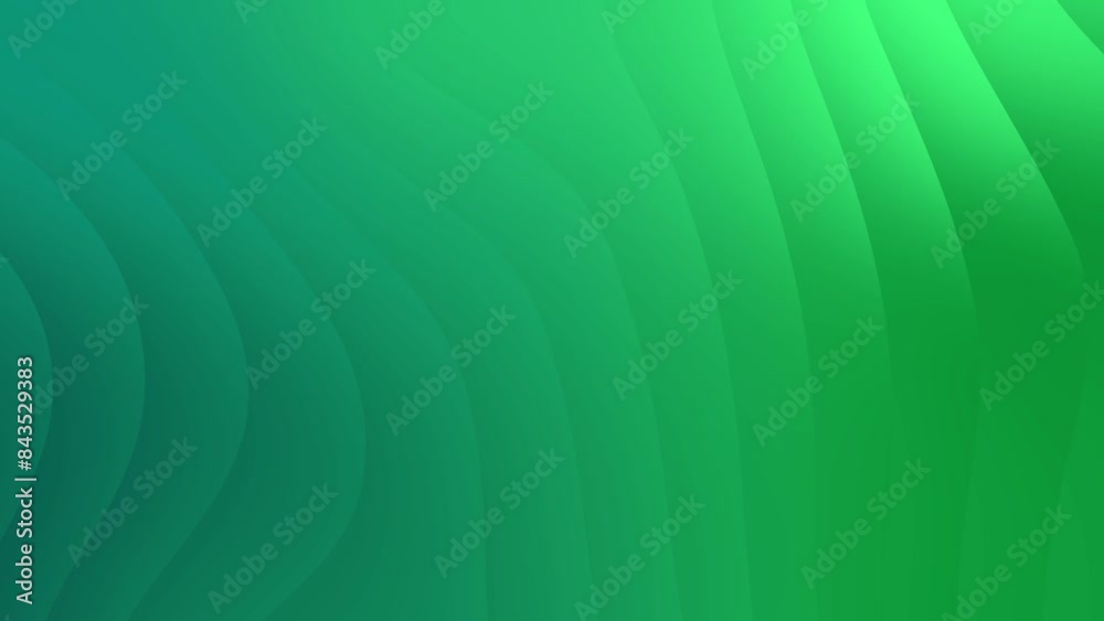 Elegant abstract green gradient wavy lines loop background animation.