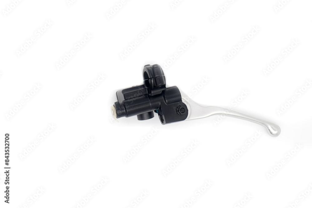 motorcycle left brake lever isolated on a white background motorcycle left brake lever isolated on a white background