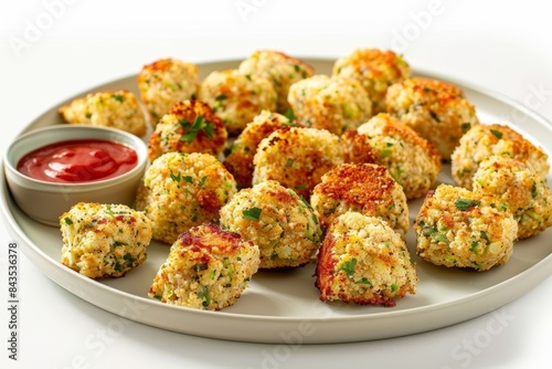 Delicious Baked Cauliflower Tots with Almond Meal Batter and Crispy Exterior
