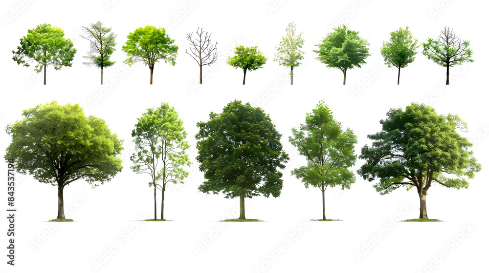 Fototapeta premium Collection of Trees isolated on a white background