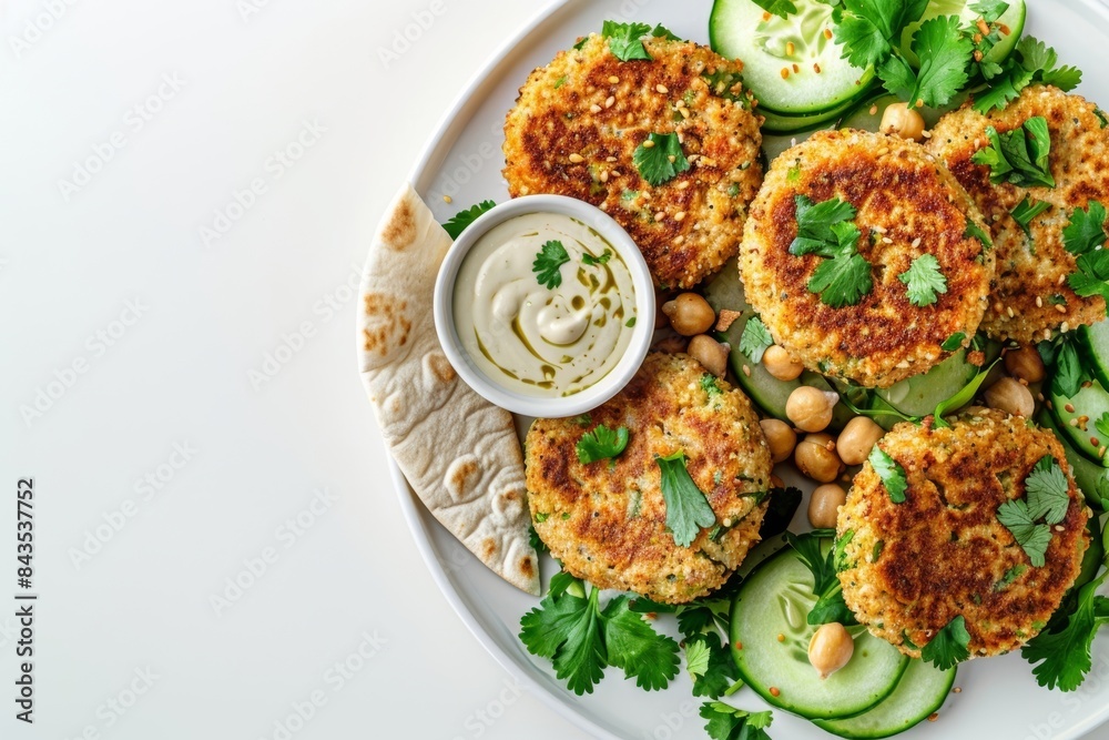 Vegan Baked Chickpea Patties with Fresh Cucumber Salad Vegan Baked Chickpea Patties with Fresh Cucumber Salad