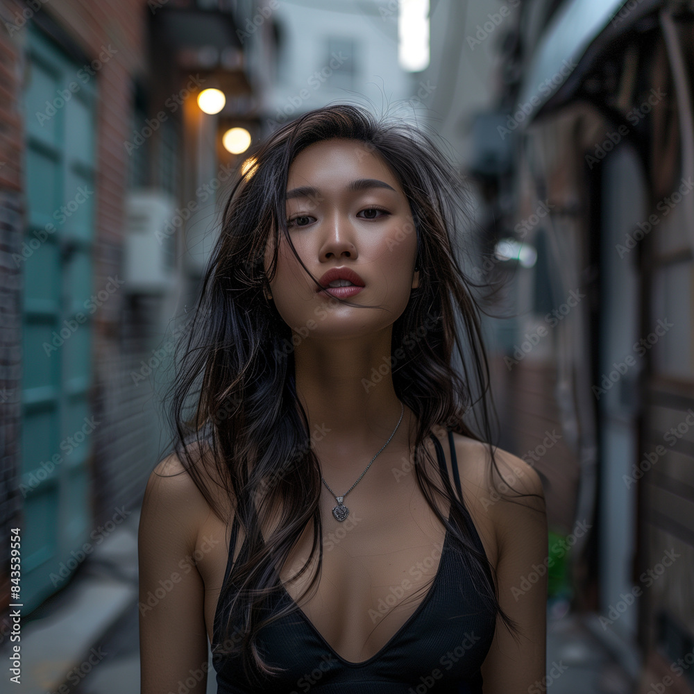 Sexy Asian female model shot in an alley Sexy Asian female model shot in an alley