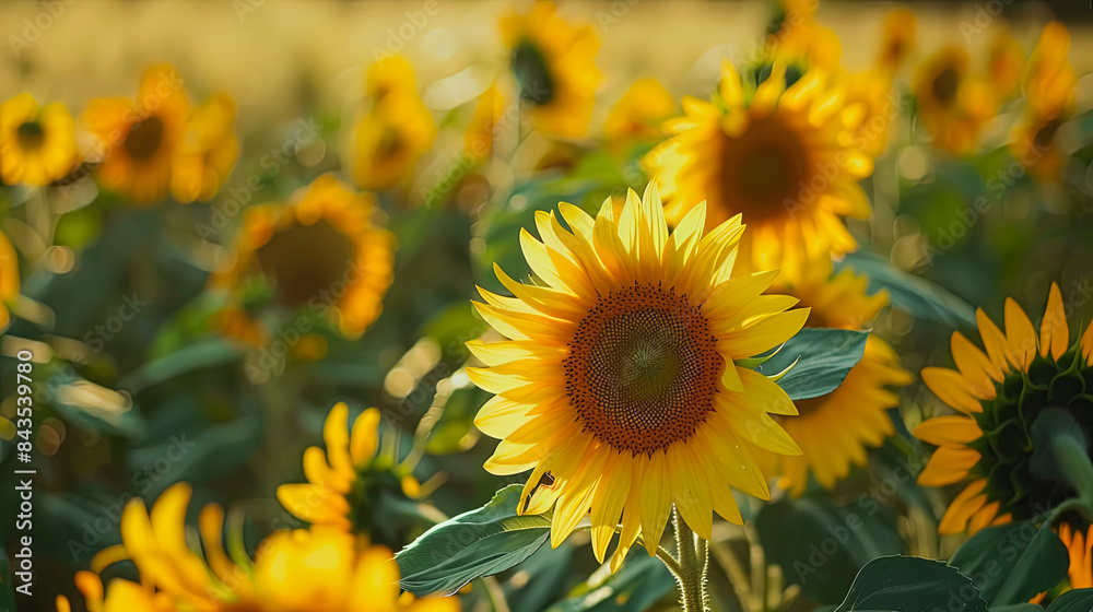 blooming sunflowers swaying in the breeze, symbolizing hope and resilience in the face of environmental challenges blooming sunflowers swaying in the breeze, symbolizing hope and resilience in the face of environmental challenges