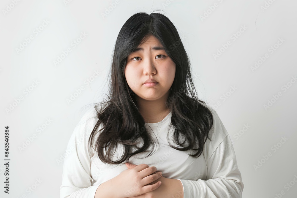 痩せたいのにダイエットに失敗してまた太ったことに悩む肥満女性
痩せたいのにダイエットに失敗してまた太ったことに悩む肥満女性