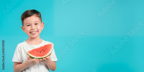 child eating watermelon