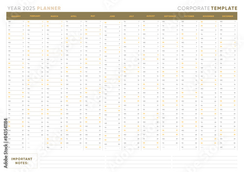 Yearly 2025 Corporate Planner Template