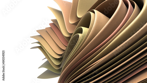 Fabrics in various shades of green undulate against a white background, leaving copy space to the left in a horizontal composition, creating a fresh and dynamic visual.