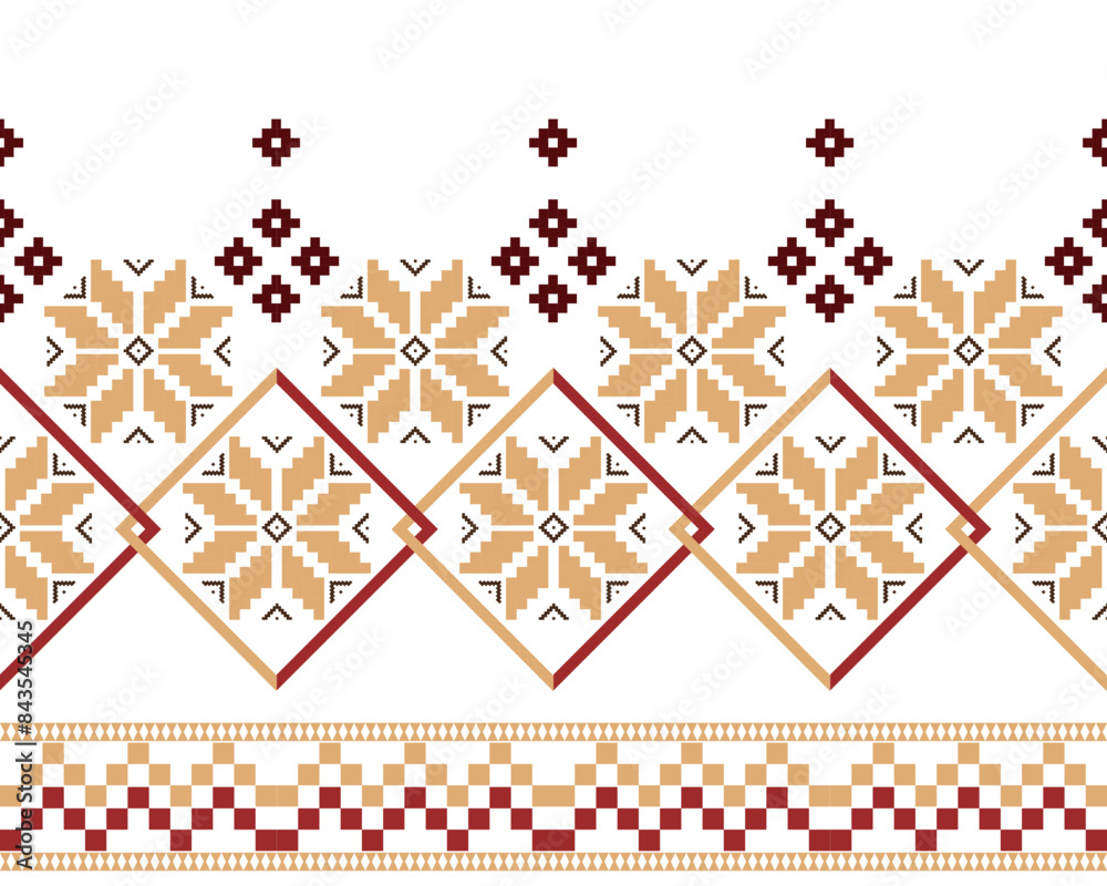 embroidery abstract Traditional geometric ethnic fabric pattern ornate elements with ethnic patterns design for textiles, rugs, clothing, sarong, scarf, batik, wrap, embroidery, print, curtain, carpet