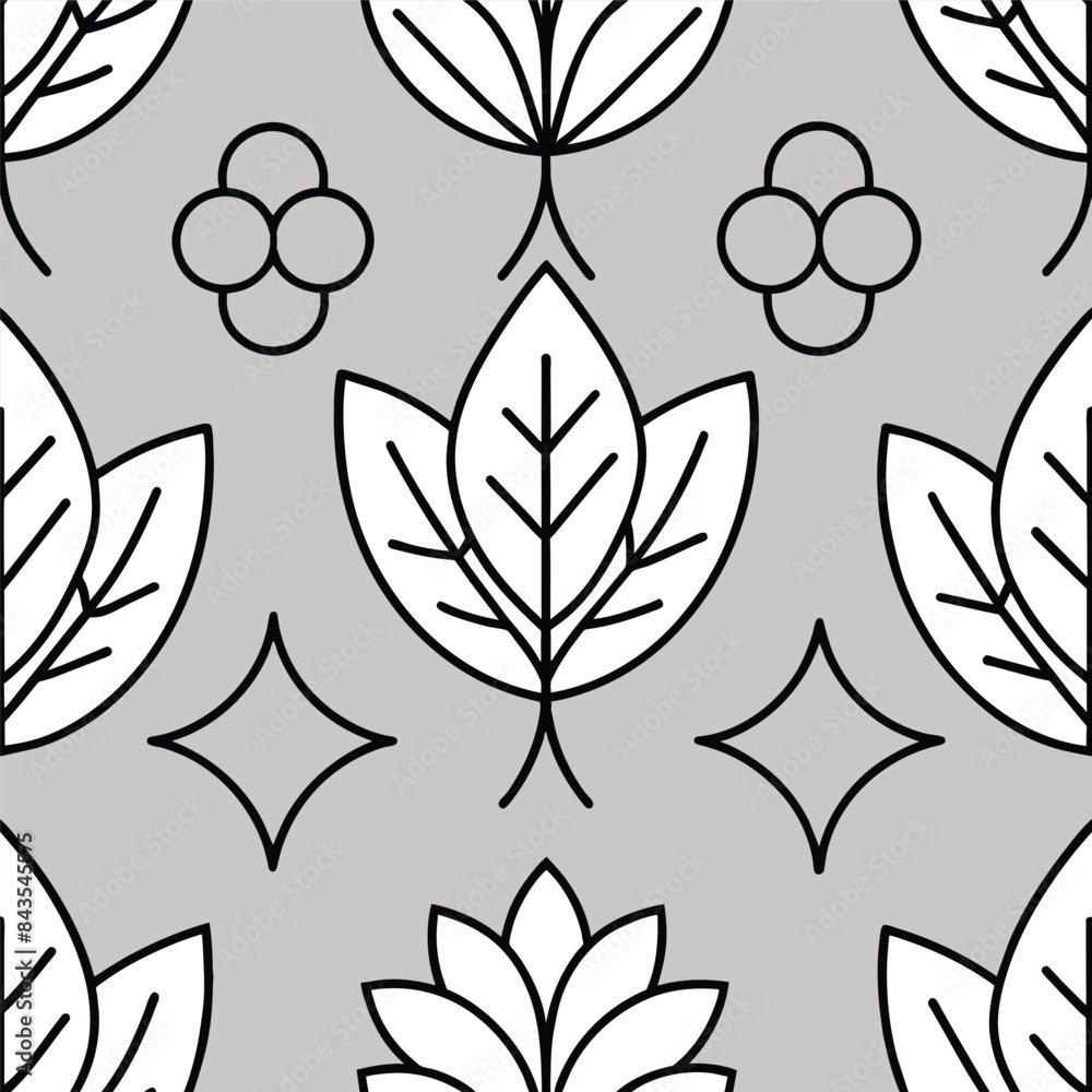 Light gray seamless nature patterned background vector