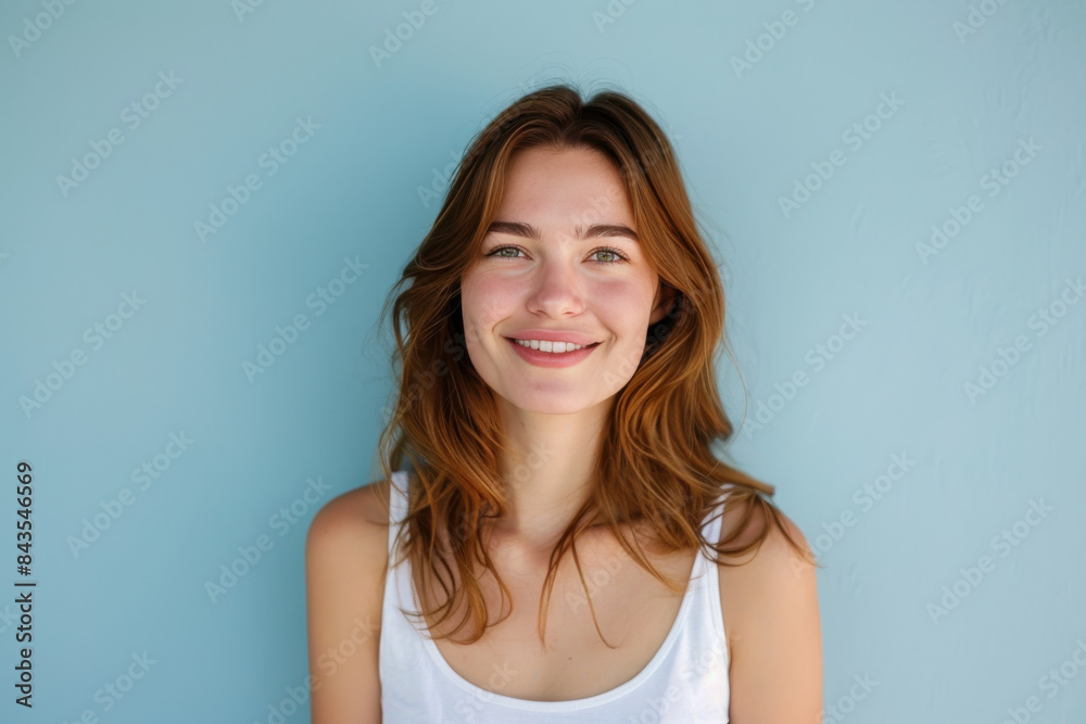 A close up portrait of a young woman with a subtle smile
