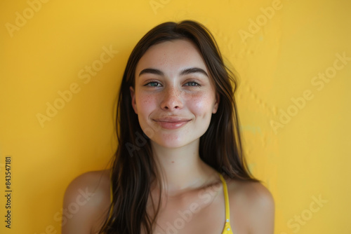 A close up portrait of a young woman with a subtle smile