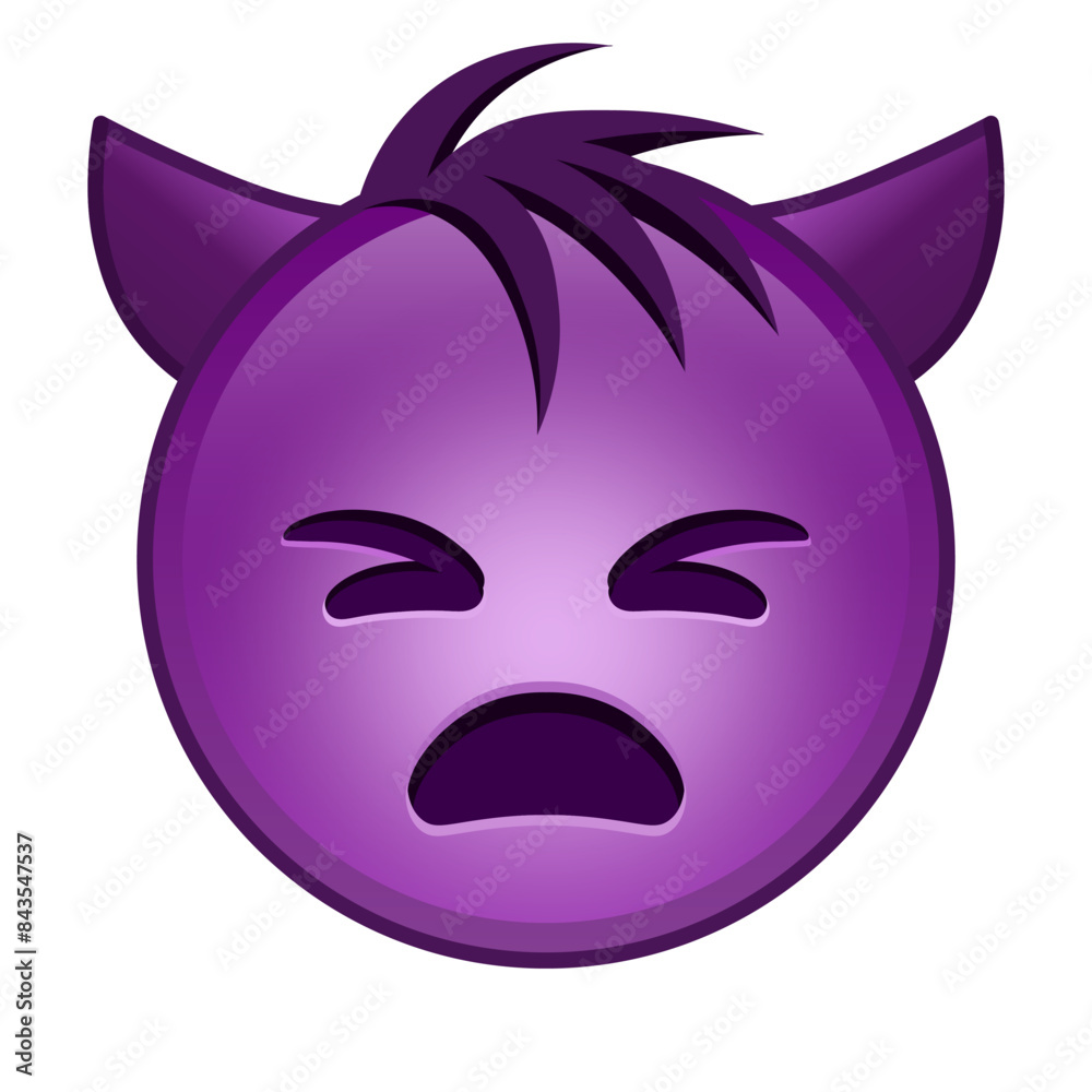 Angry face with horns Large size of purple emoji smile with hair Angry face with horns Large size of purple emoji smile with hair