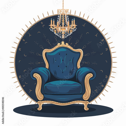 High Resolution. Isolated. Gold elbow-chair
