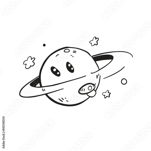 The Enigmatic Realm of Bottomless Saturn vector illustration eps 10