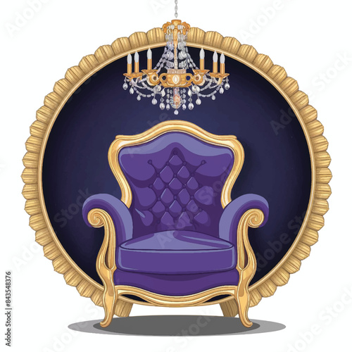 High Resolution. Isolated. Gold elbow-chair