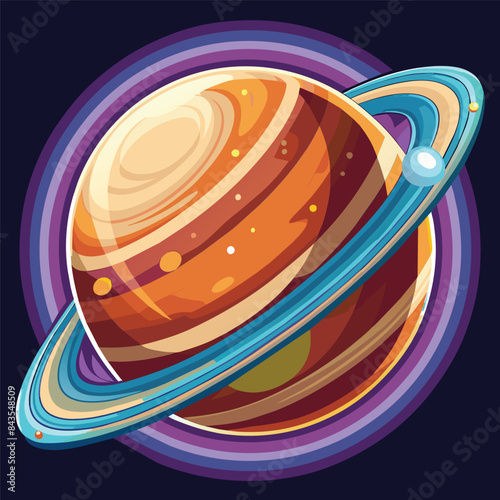 The Enigmatic Realm of Bottomless Saturn vector illustration eps 10