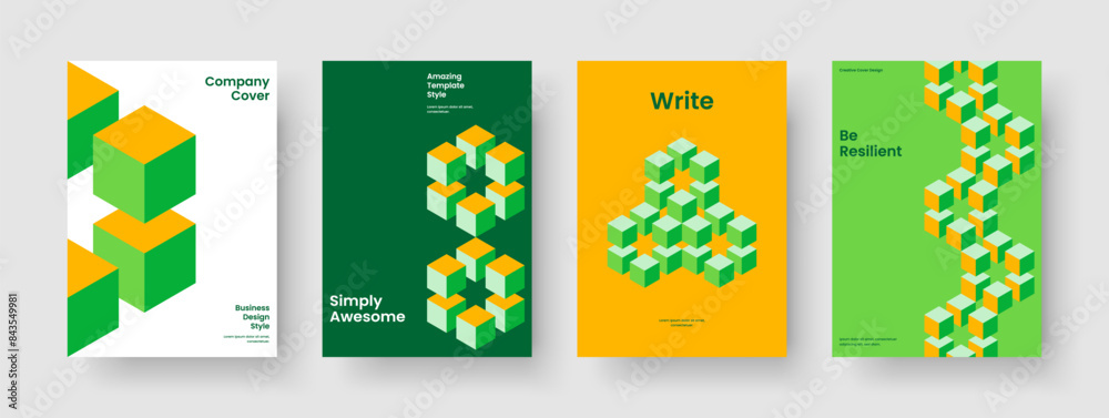 Obraz premium Geometric Background Design. Isolated Book Cover Template. Modern Business Presentation Layout. Poster. Flyer. Report. Banner. Brochure. Portfolio. Magazine. Catalog. Handbill. Advertising
