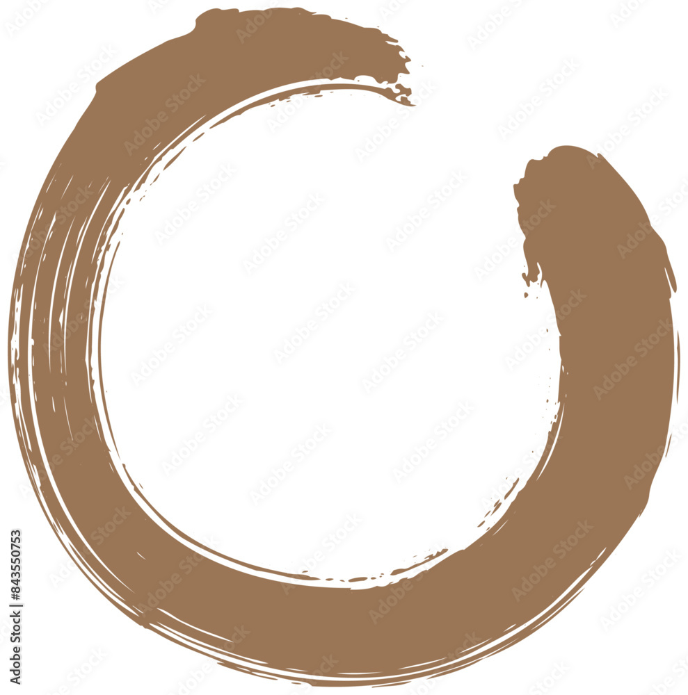 Hand-drawn brown circle in brush calligraphy, vector illustration isolated on a transparent background. Hand-drawn brown circle in brush calligraphy, vector illustration isolated on a transparent background.