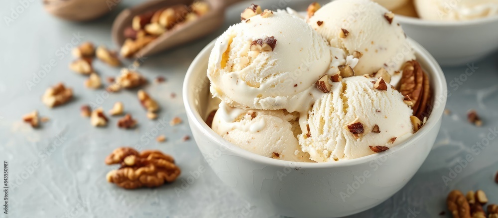 White Ice Cream with Nuts White Ice Cream with Nuts