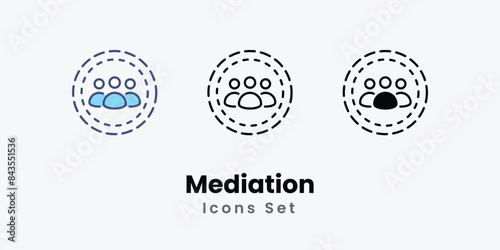 Mediation icons vector set stock illustration.