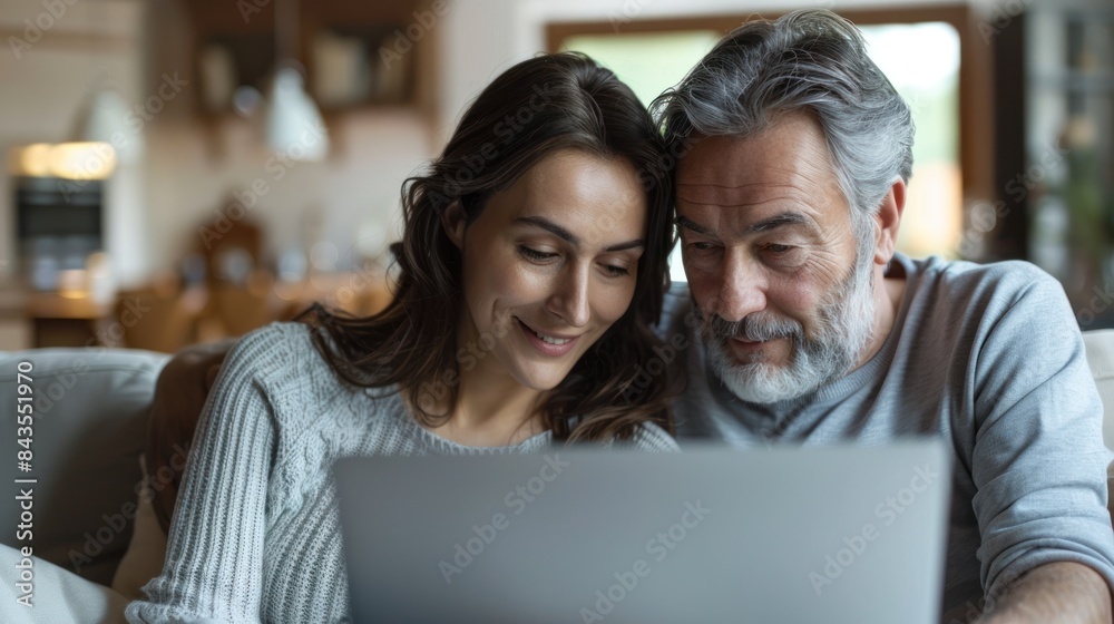 custom made wallpaper toronto digitalA couple looks at a laptop together, smiling and relaxed
