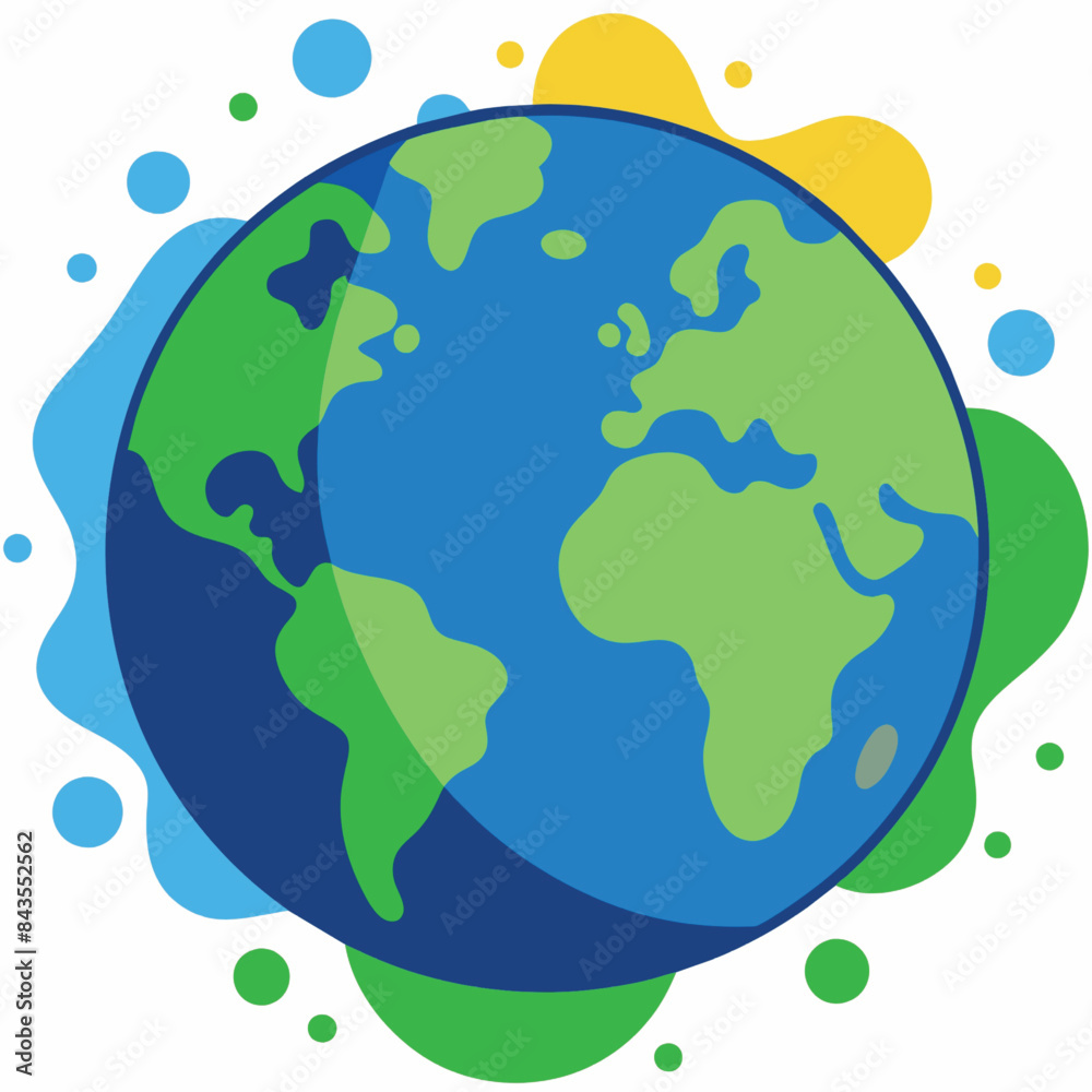 Naklejka premium Adobe Illustrator Artwork World environment day. Earth globe with splashes in watercolor style art. Concept design for banner