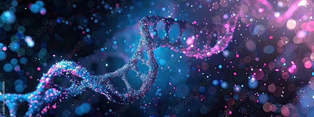 DNA digital spiral. Selective focus DNA digital spiral. Selective focus