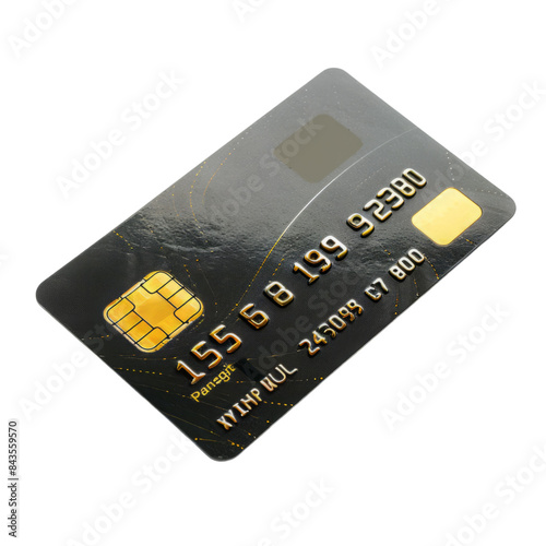 Black Credit Card with Gold Details