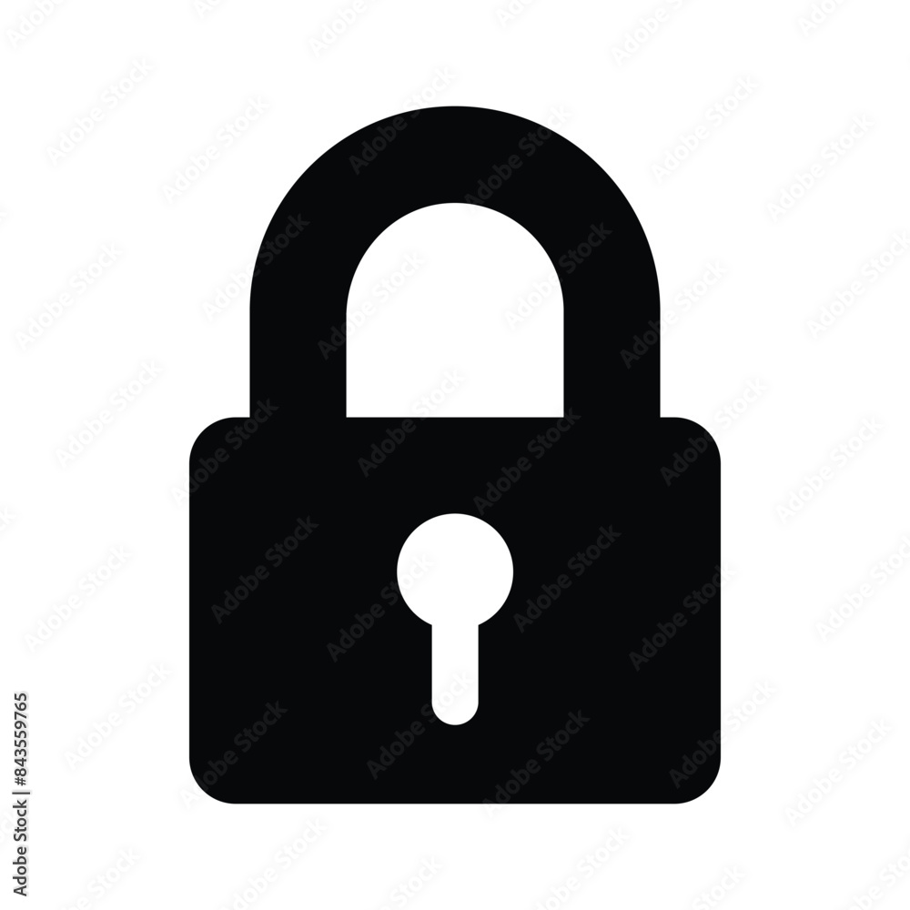 Padlock with keyhole, vector of security and protection Padlock with keyhole, vector of security and protection