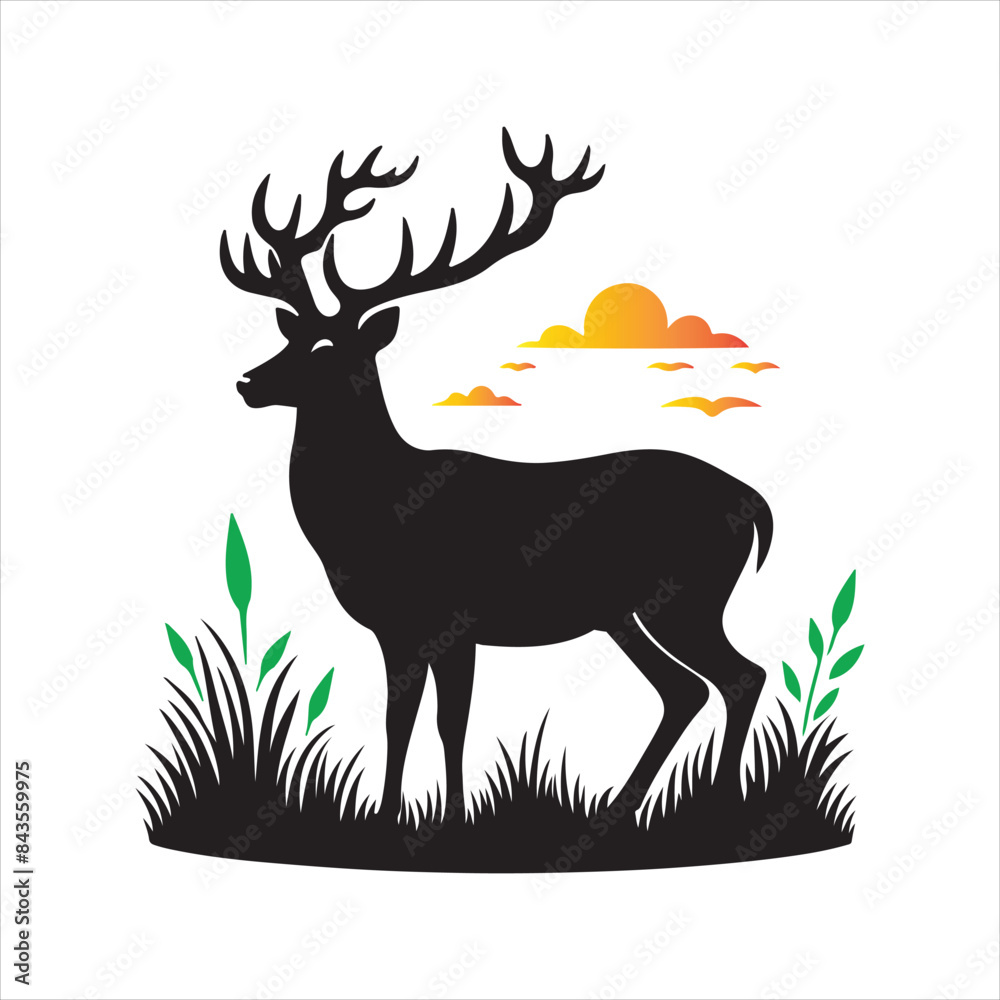 Rein Deer Icon Flat Graphic Design. Rein Deer Icon Flat Graphic Design.