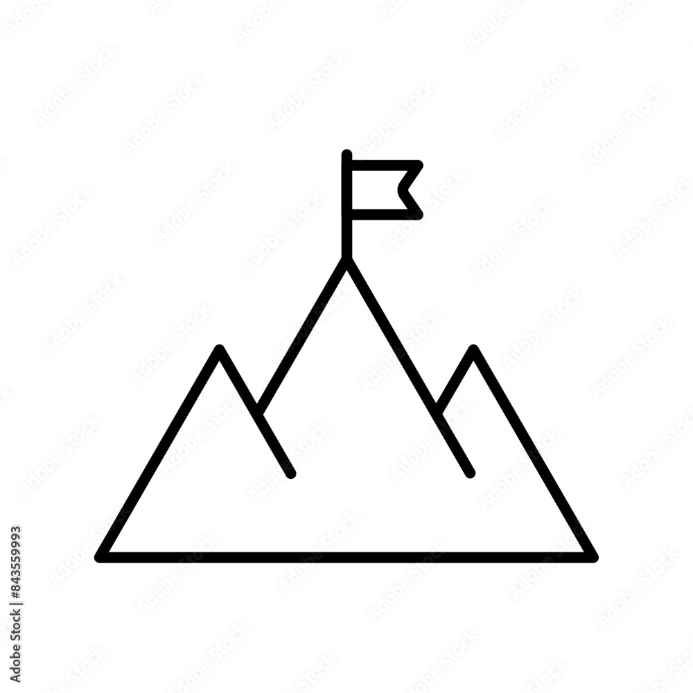 Mission Path Icon, Suitable for Goals and Achievement Themes Mission Path Icon, Suitable for Goals and Achievement Themes