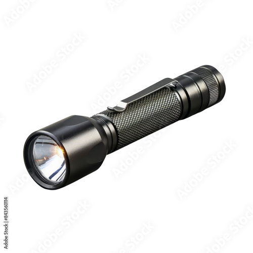 Black Tactical Flashlight with On Light