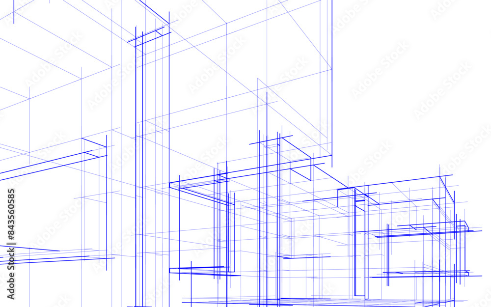architectural drawing 3d vector illustration architectural drawing 3d vector illustration