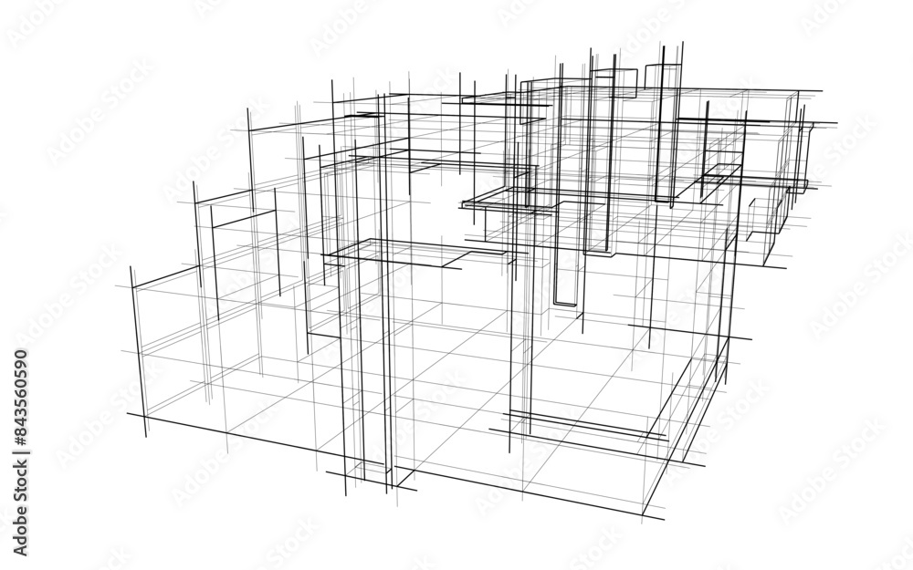 architectural drawing 3d vector illustration architectural drawing 3d vector illustration